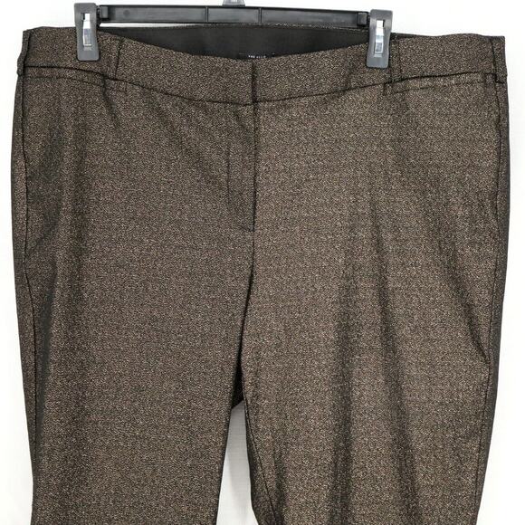 Lane Bryant Dress Pants Plus Sz 26 Black Gold Metallic The Allie Stretch Bootcut - Picture 5 of 10